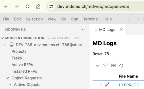MDOpen in the web browser