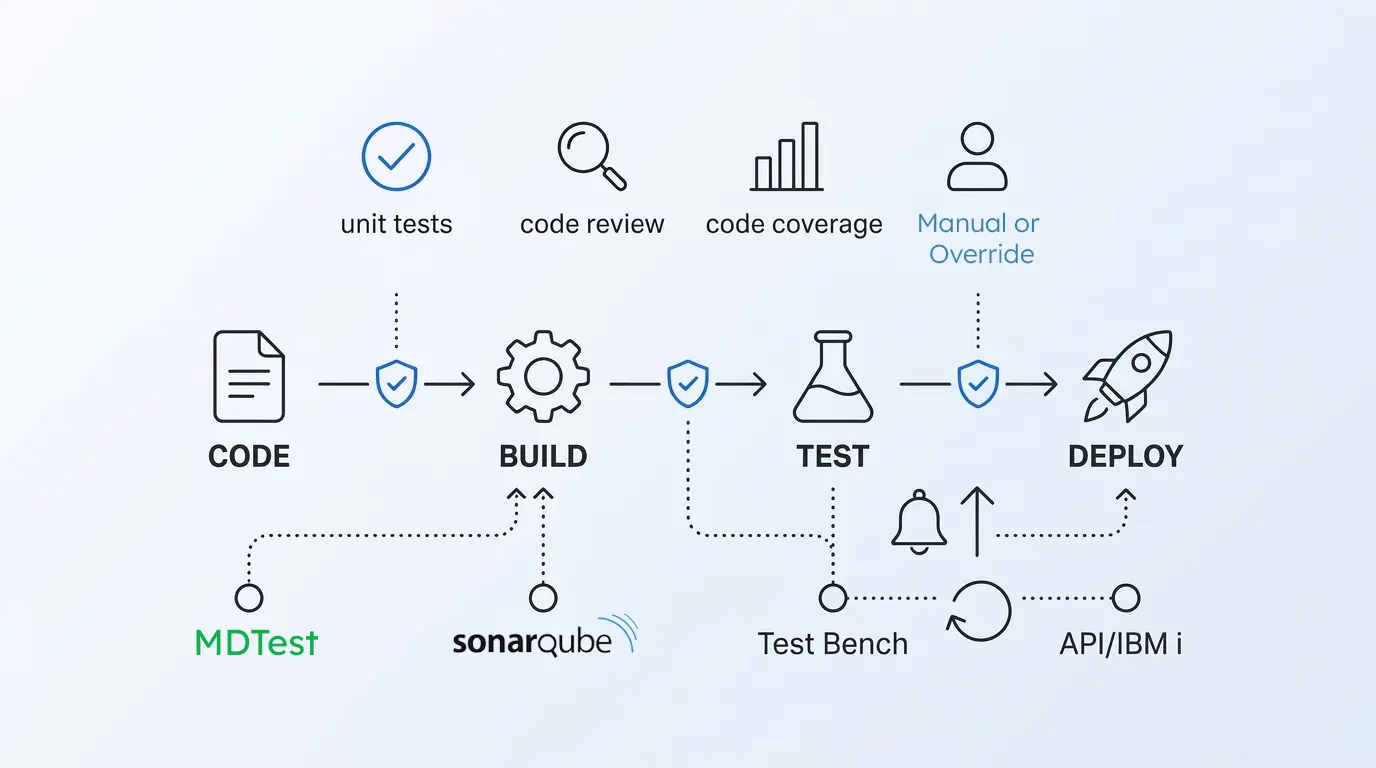 MDPipeline quality gates: automated validation across tests, reviews, and deployments